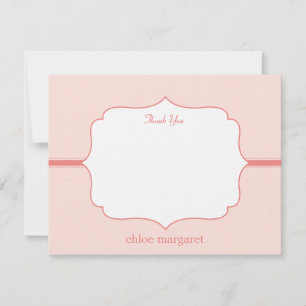 Carte de remerciements plat simple - rose