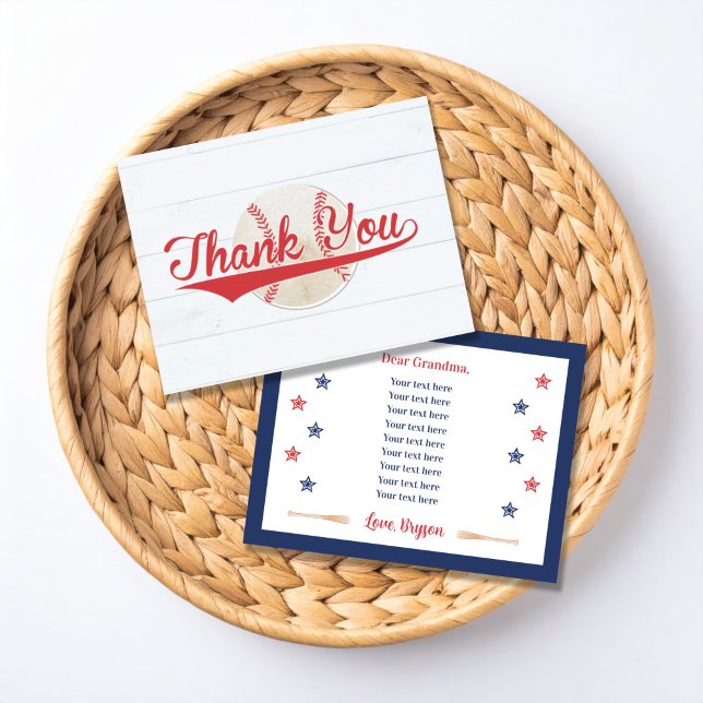 Carte De Remerciements Play Ball Baseball Birthday Thank You Card (Créateur téléchargé)