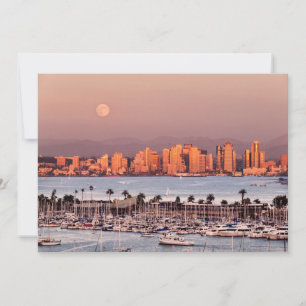 Carte De Remerciements Pleine lune sur San Diego