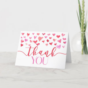 Carte De Remerciements Pliable Coeurs Rouges Roses Saint Valentin