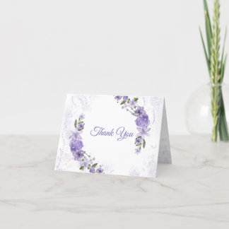 Carte De Remerciements Pliage Floral Violet