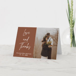 Carte de remerciements pliant Mariage photo en ter