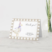 Carte de remerciements plié Baby shower d'oie