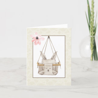 Carte de remerciements plié Baby shower vintage