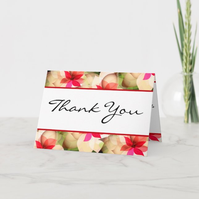 Carte de remerciements plié couleur lotus Flower N (Devant)