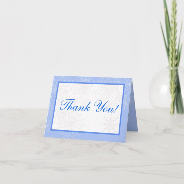 Carte de remerciements plié de Mariage de flocon d (Devant)