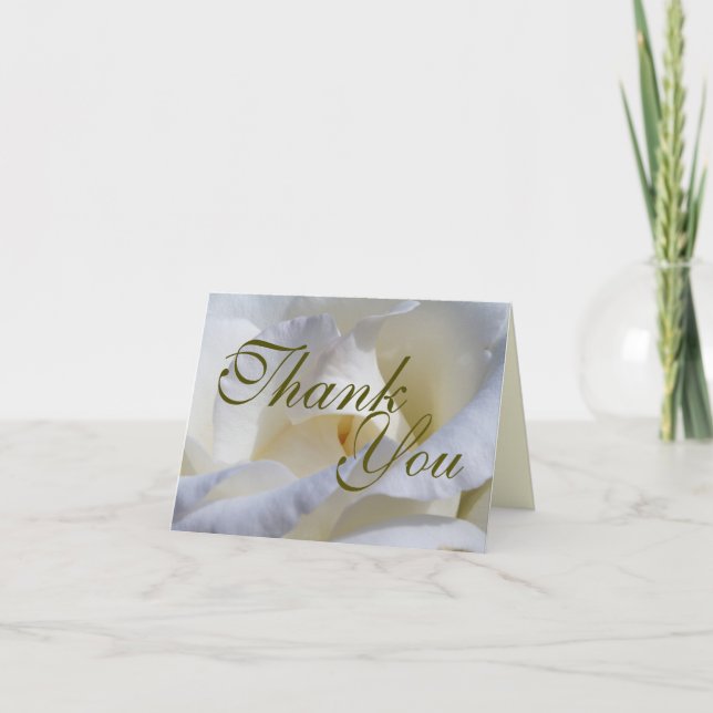 Carte de remerciements plié de Mariage de Roses bl (Devant)