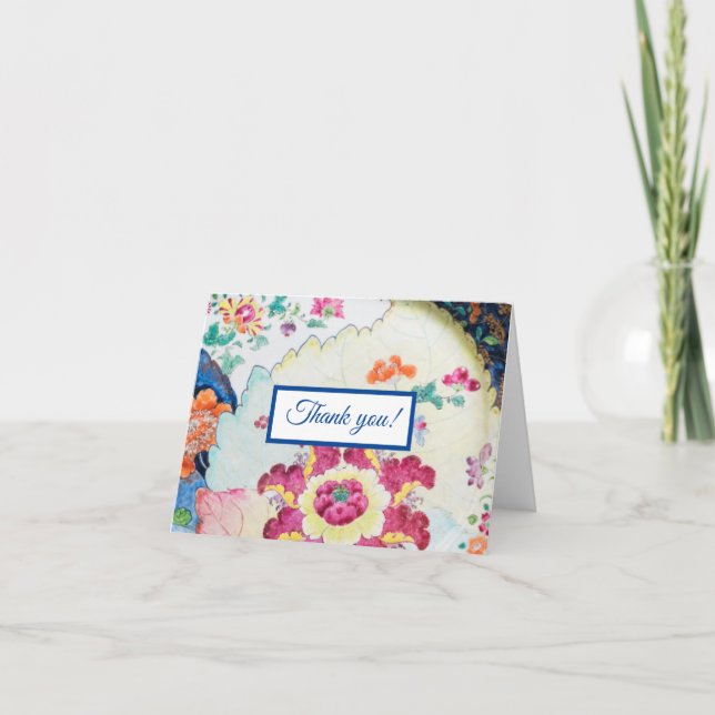 Carte de remerciements plié feuille de tabac vinta (Devant)