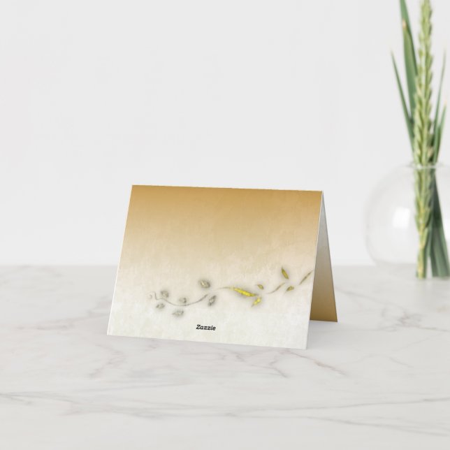 Carte de remerciements plié feuille d'or (Dos)