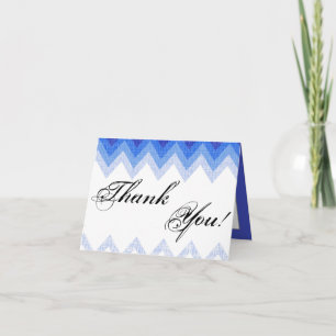 Carte de remerciements plié Ombre bleu Chevron