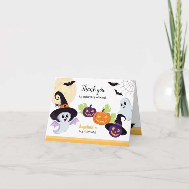 Carte de remerciements plié pour Baby shower. (Devant)