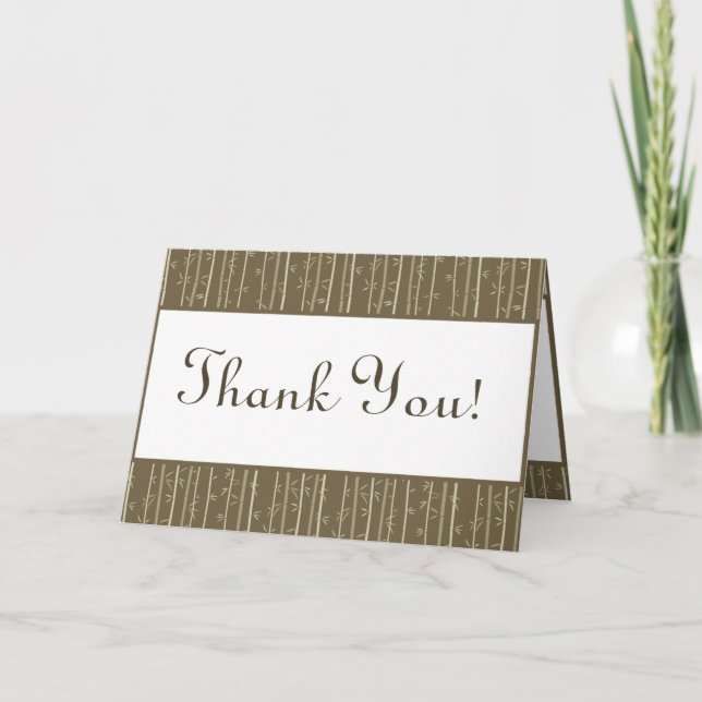 Carte de remerciements pliée Bamboo Bliss (Devant)