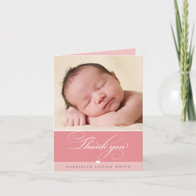 CARTE DE REMERCIEMENTS PLIÉE :: beau type 1 (Devant)