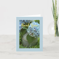 Carte de remerciements pliée Blue Hydrangea