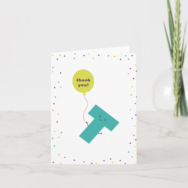 Carte de remerciements pliée couleur mignonne (Devant)