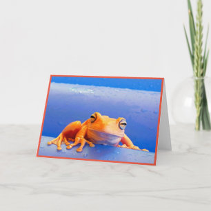 Carte de remerciements pliée de grenouille de lait
