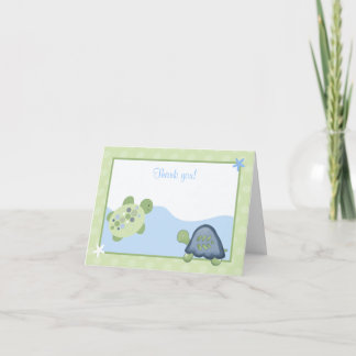 Carte de remerciements pliée de récif de tortue (v