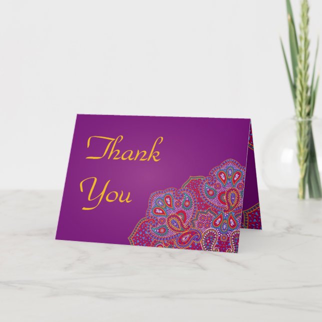Carte de remerciements pliée Purple Palace Inde (Devant)