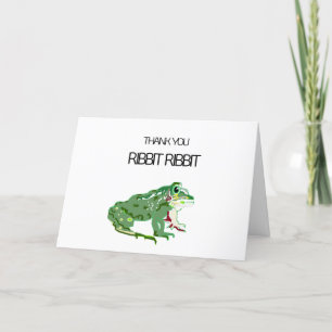 Carte de remerciements    pliée : Ribbit de grenou