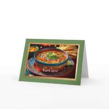 Carte de remerciements pliée Soupe Taco
