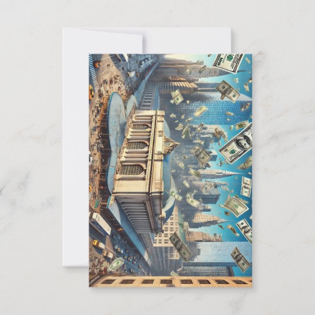 Carte De Remerciements Pluie d'argent sur Penn Station - New York (Devant)