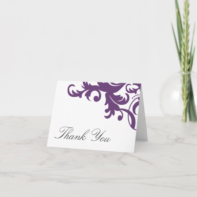 Carte De Remerciements Plum Purple Elegant (Devant)