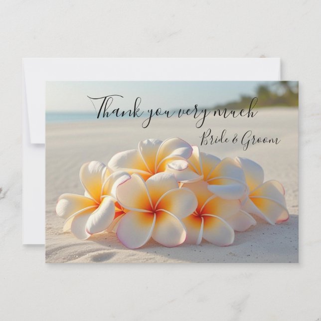 Carte De Remerciements Plumeria Flower on sand thank you card (Devant)