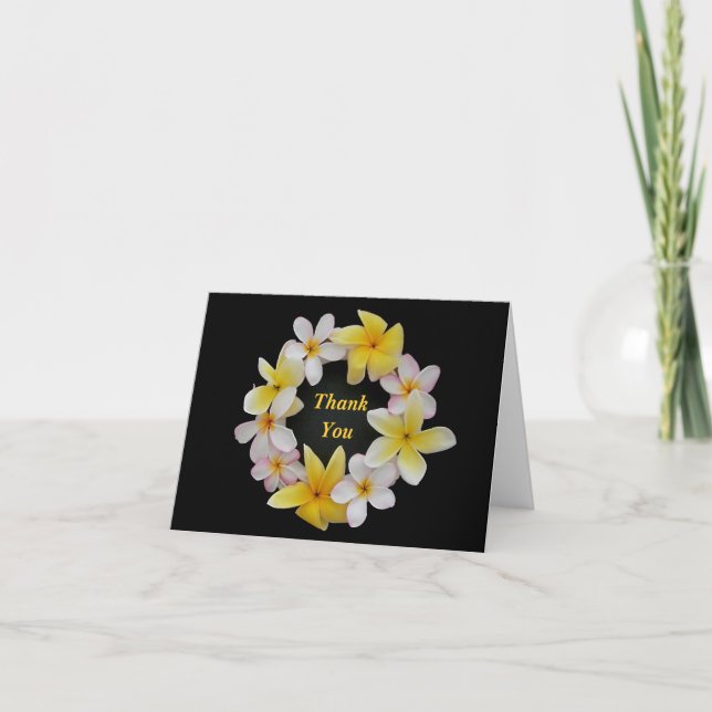 Carte De Remerciements Plumeria Note Card Flower Ring Thank (Devant)