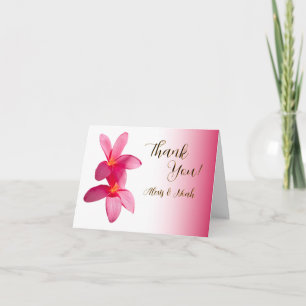 Carte De Remerciements Plumeria rose Fleurs sur rose, Floral, Mariage