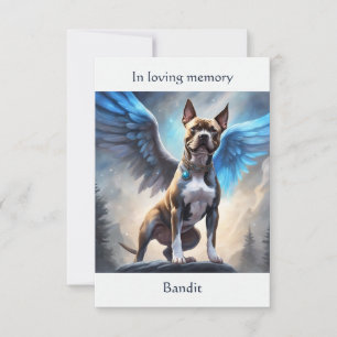 Carte De Remerciements Poème commémoratif personnalisé Pitbull Brown Symp