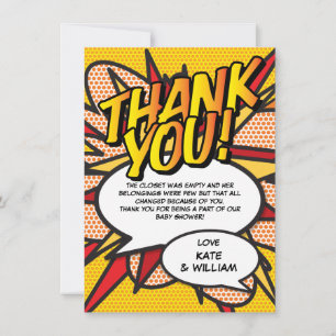 Carte De Remerciements Poème de Baby Shower Moderne Amusant