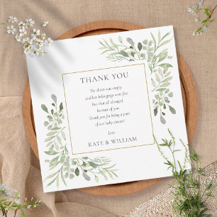 Carte De Remerciements Poème de Baby Shower sur le thème des feuilles à l