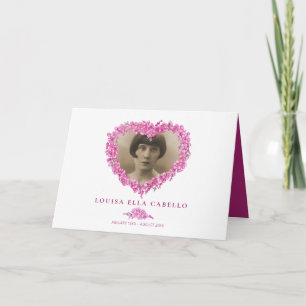 Carte De Remerciements Poème de cœur de fleur rose ne m'oublie pas funéra