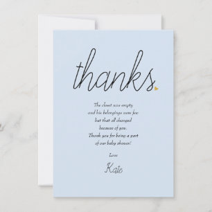 Carte De Remerciements Poème de remerciement Chic Script Love Heart Baby 