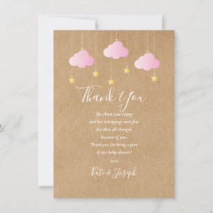 Carte De Remerciements Poème de remerciement pour Baby Shower Fille Twink