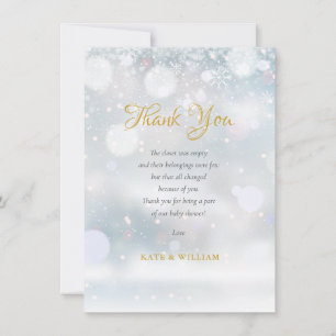 Carte De Remerciements Poème de remerciement pour Baby Shower First Snowf