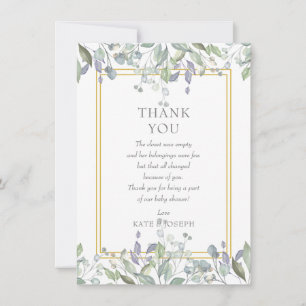 Carte De Remerciements Poème de remerciement pour Baby Shower Sage et Pra