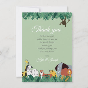 Carte De Remerciements Poème de remerciement pour Baby Shower sur les Ani