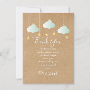 Carte De Remerciements Poème de remerciement rustique pour une baby showe