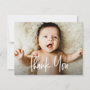 Carte De Remerciements Poignée Baby shower moderne photo horizontale