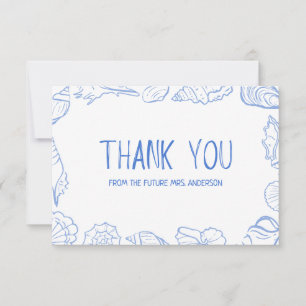 Carte De Remerciements Poignée du cadre de coquillage