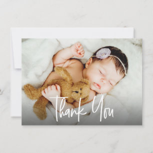 Carte De Remerciements Poignée moderne Bébé fille douche photo
