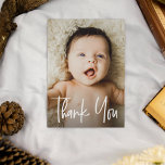 Carte De Remerciements Poignée moderne photo Baby shower personnalisé<br><div class="desc">Personnalisez ces cartes de remerciement de Baby shower avec une belle photo de votre bébé. Merci à votre famille et à vos amis qui vous ont offert leur amour et vous ont présenté votre nouveau bébé avec des images qu'ils peuvent chérir pendant de nombreuses années à mesure que le bébé...</div>
