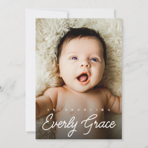 Carte De Remerciements Poignée Nom Bébé Personnalisé Fille photo naissanc