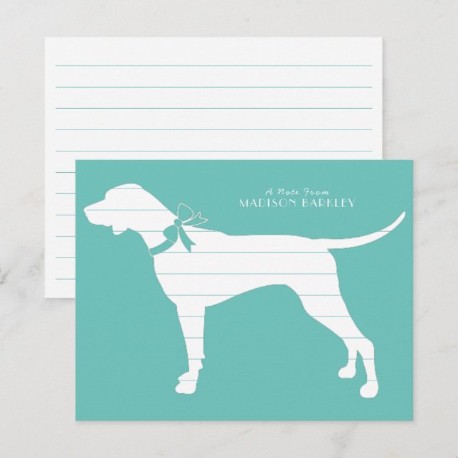 Carte De Remerciements Pointer Chien Chien Chiot Anglais Setter (Devant / Derrière)