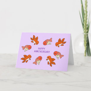 Carte De Remerciements Poisson rouge Fancy Goldfish Joyeux anniversaire
