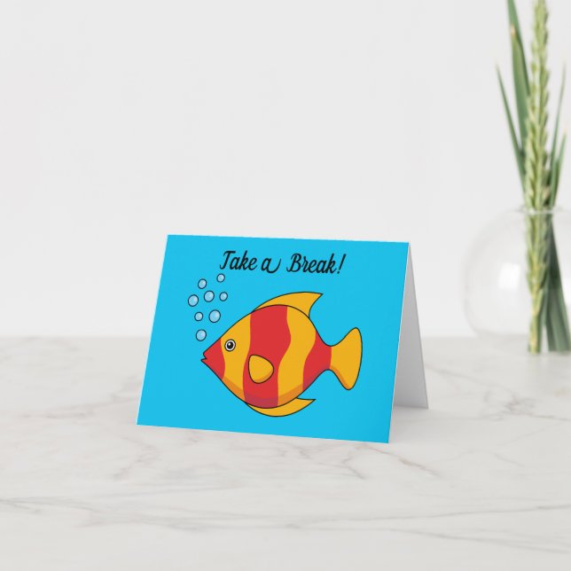 Carte De Remerciements Poisson Tropical Orange Rouge  (Devant)