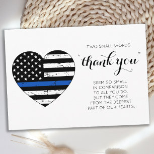 Carte De Remerciements Police Officier American Flag Heart Police Enforce