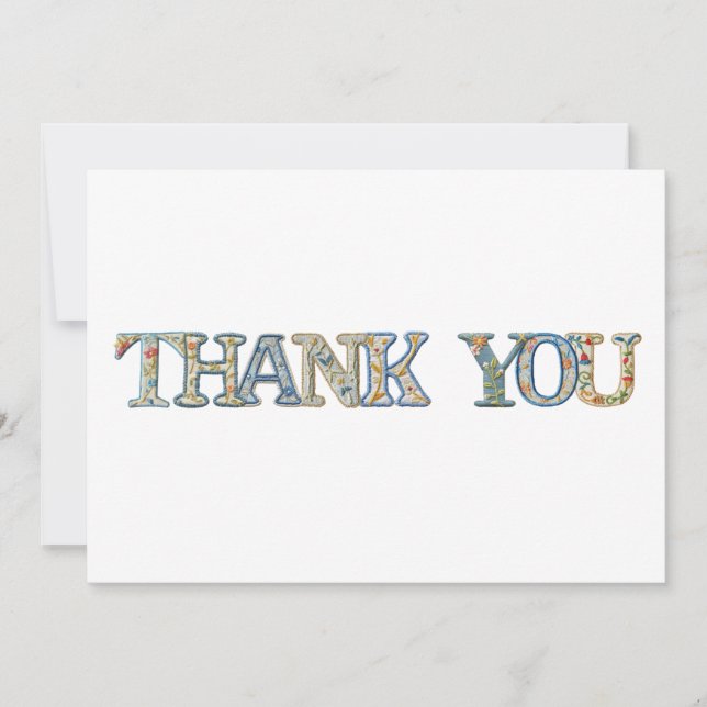 CARTE DE REMERCIEMENTS POLICE STITCHÉE (Devant)