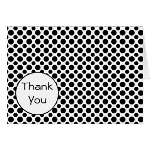 Carte de remerciements Polka-Dots noir